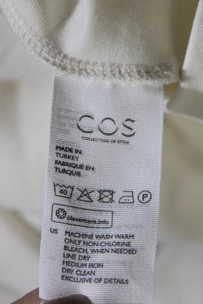 COS Womens Stretch Cotton Tie Detail Sleeveless Knee Length Dress White Size M