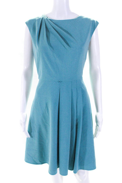 Calvin Klein Women's Sleeveless Pleated Fit Flare Mini Dress Green Size 8