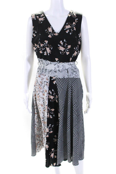 Calvin Klein Women's V-Neck Sleeveless A-Line Midi Dress Floral Size 6