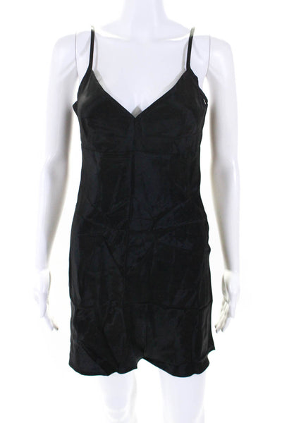 Nanette Lepore Womens Sleeveless V-Neck A-Line Slip Mini Dress Black Size XS