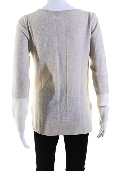 Club Monaco Womens Cashmere Knit Round Neck Long Sleeve Sweater Beige Size S