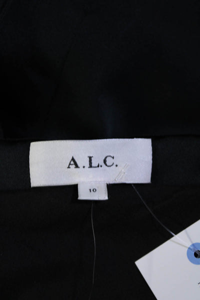 A.L.C. Womens Black Strapless Ruched Detail Gown Dress Size 10