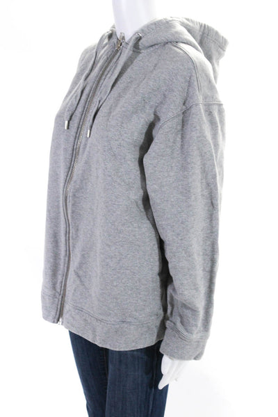 & Other Stories Womens Terry Jersey Hooded Full Zip Jacket Heather Gray Small