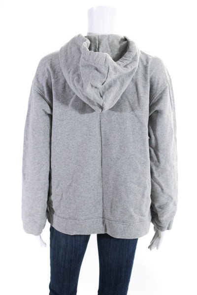 & Other Stories Womens Terry Jersey Hooded Full Zip Jacket Heather Gray Small