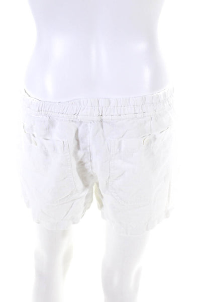 Vince Womens Mid Rise Drawstring Linen Short Shorts White Size Medium