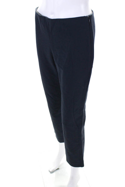 Vince Womens Side Zip High Rise Straight Leg Trouser Pants Navy Size Medium