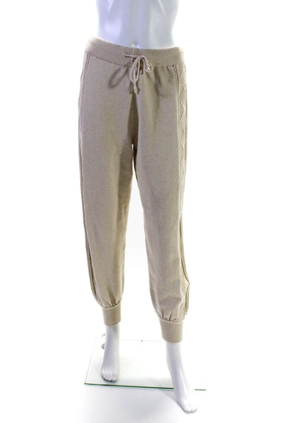 Muche Et Muchette Womens Drawstring Cable Knit Lounge Pants Beige One Size