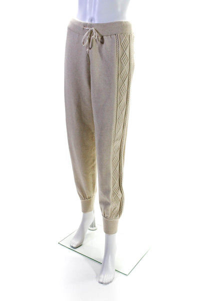 Muche Et Muchette Womens Drawstring Cable Knit Lounge Pants Beige One Size