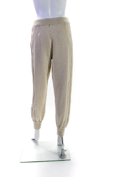 Muche Et Muchette Womens Drawstring Cable Knit Lounge Pants Beige One Size