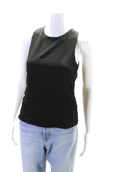 ALC Womens Side Zip Open Back Cross Strap Scoop Neck Top Black Size 2