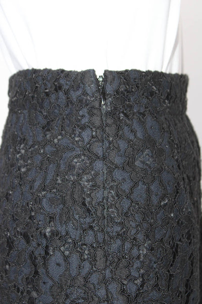 Veronica Beard Womens Back Zip Pocket Front Lace A Line Skirt Black Size 0