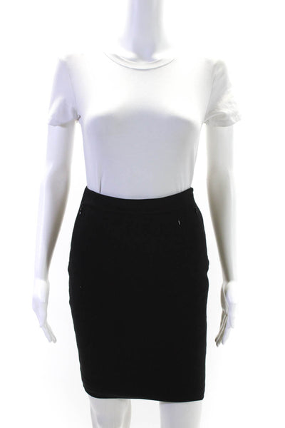 3.1 Phillip Lim Womens Side Zip Knee Length Pencil Skirt Black Size 0