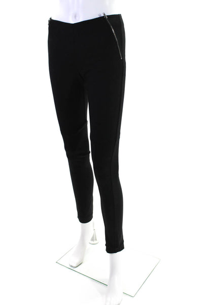 Theory Womens Double Zip Mid Rise Skinny Ankle Leggings Black Size 0