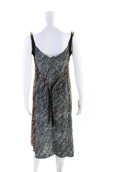 Rag & Bone Womens Sleeveless V Neck Floral Silk Shift Dress Blue White Size XS