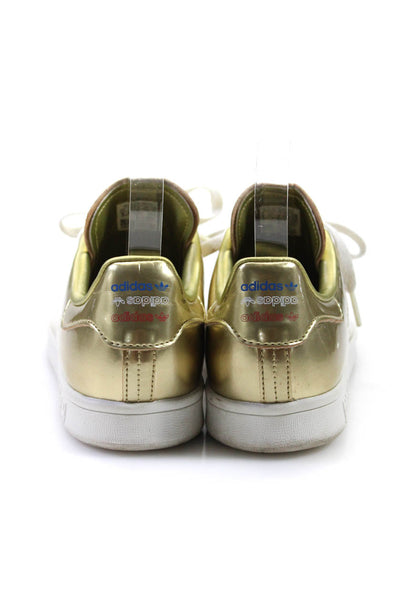 Adidas Mens Stan Smith Metallic Low Top Lace Up Sneakers Gold Size 6