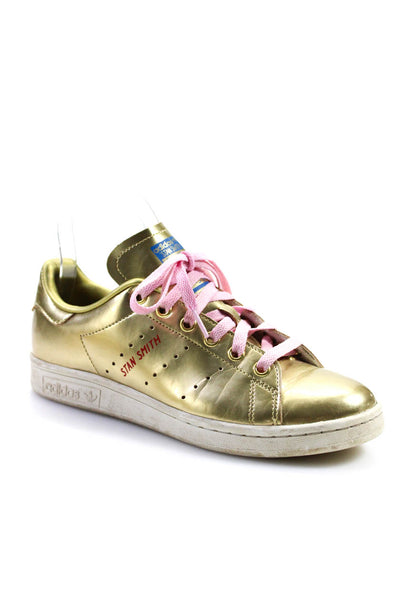 Adidas Mens Stan Smith Metallic Low Top Lace Up Sneakers Gold Size 5