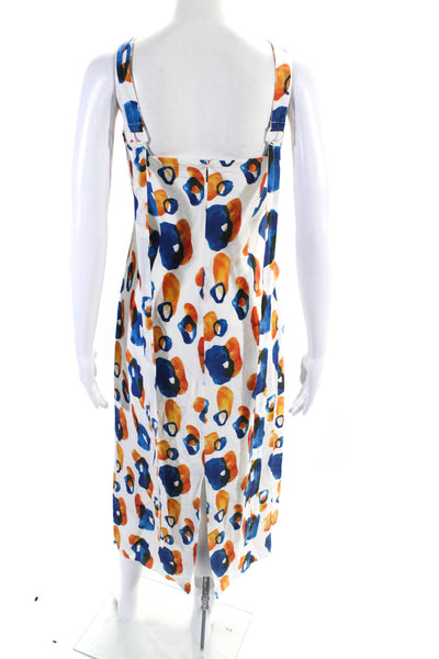 Jason Wu Womens White Silk Printed Scoop Neck Sleeveless Shift Dress Size 2