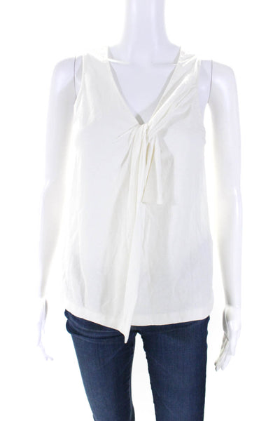 3.1 Phillip Lim Womens Sleeveless Twist Scoop Neck Knit Top White Size Small