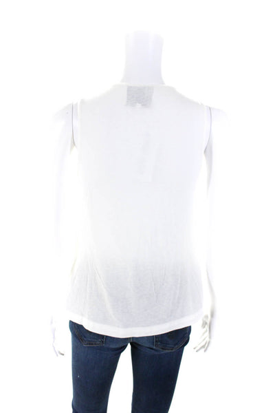 3.1 Phillip Lim Womens Sleeveless Twist Scoop Neck Knit Top White Size Small