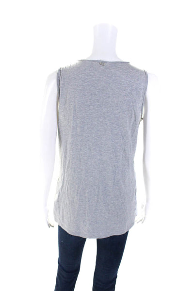 Escada Sport Womens Scoop Neck Sequin Tank Top Gray Blue Cotton Size Small