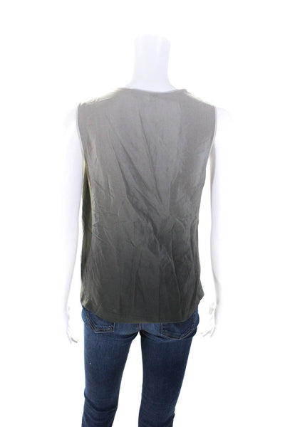 Robert Rodriguez Womens Sleeveless V Neck Silk Ombre Top Blouse Brown Size 2