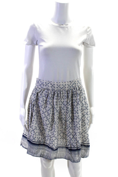 Nili Lotan Womens Geometric Print Voile Mini Circle Skater Skirt White Small