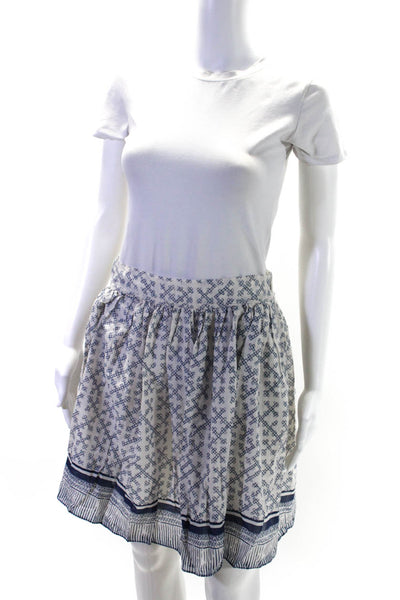 Nili Lotan Womens Geometric Print Voile Mini Circle Skater Skirt White Small