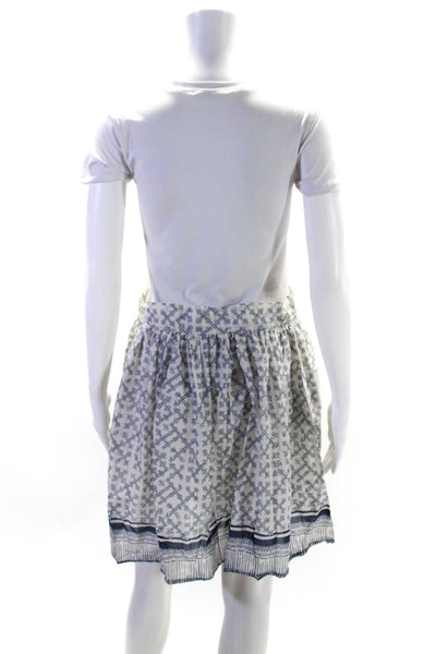 Nili Lotan Womens Geometric Print Voile Mini Circle Skater Skirt White Small