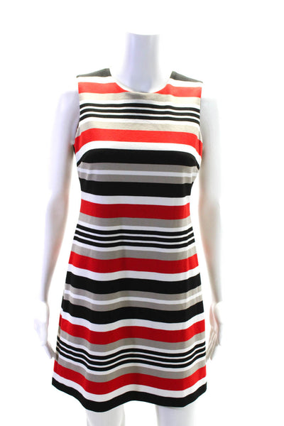 Calvin Klein Womens Sleeveless Striped Knit Shift Dress Multicolor Size 6P