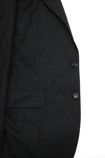 St. John For Marshall Fields Mens Two Button Notched Lapel Blazer Wool Black M