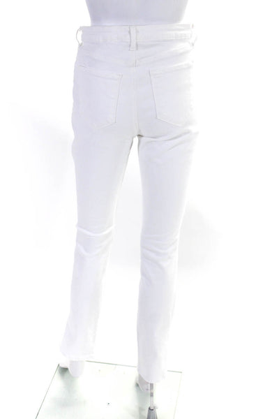 L'Agence Womens White Cotton High Rise Skinny Leg Maigre Denim Jeans Size 28