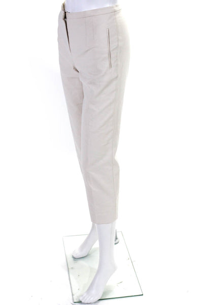 Les Copains Womens Cotton Darted Hook & Eye Tapered Dress Pants Beige Size EUR42