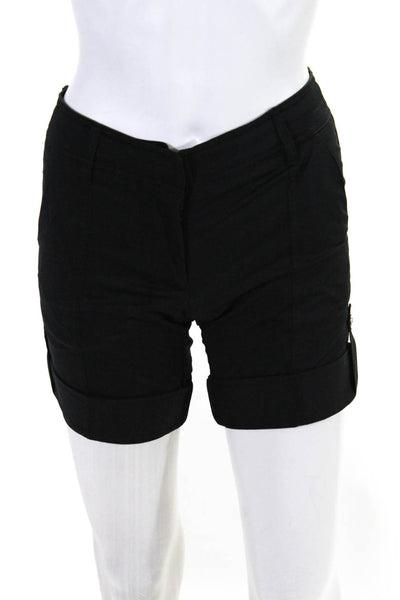 Adidas by Stella McCartney Womens Zipper Fly Cuffed Short Shorts Black Cotton XS