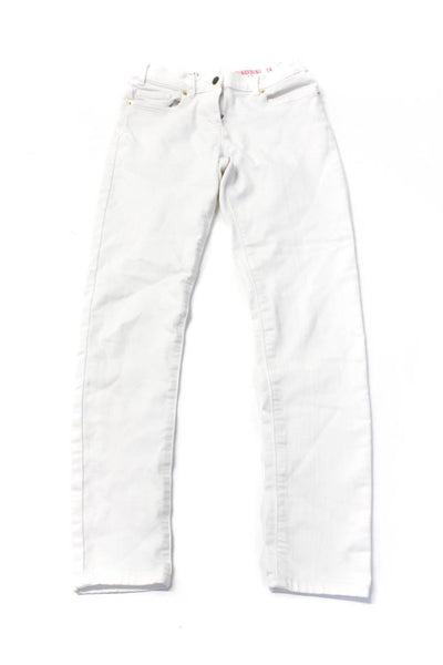 Crewcuts Childrens Girls Runaround Skinny Leg Jeans White Cotton Size 14