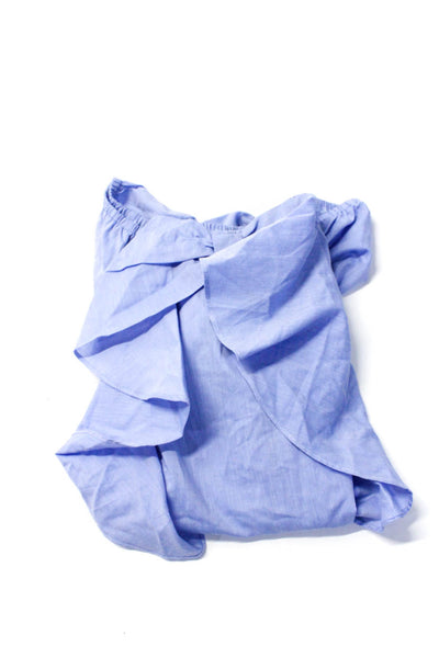 Bella Bliss Childrens Girls Bow Long Sleeves Blouse Sky Blue Cotton Size 10