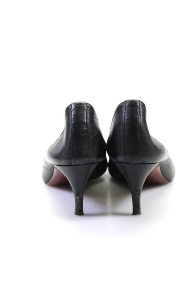 Everlane Womens Suede Pointed Toe Slip-On Kitten Heels Pumps Black Size 5.5