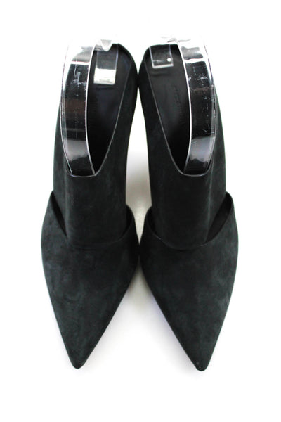 Alexander Wang Womens Suede Pointed Toe Slide On Mules Pumps Black Size 37 7