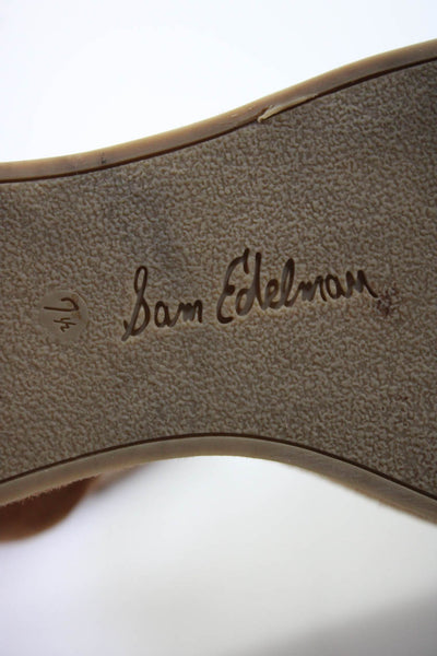 Sam Edelman Womens Suede Platform Peep Toe Ankle Strap Sandals Brown Size 7.5