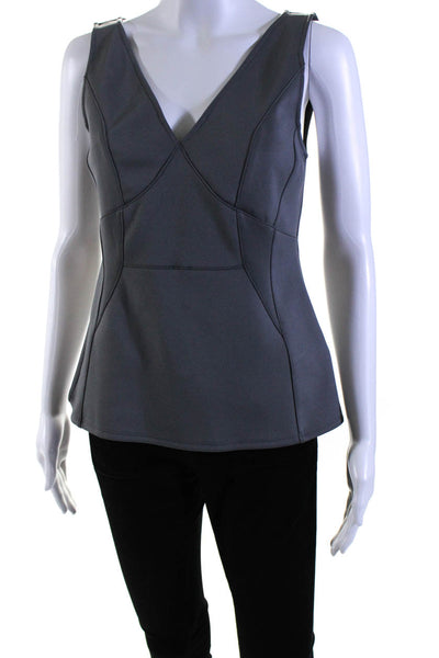 Bailey 44 Womens Stretch Knit V-Neck Sleeveless Pullover Blouse Top Gray Size M