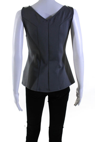 Bailey 44 Womens Stretch Knit V-Neck Sleeveless Pullover Blouse Top Gray Size M