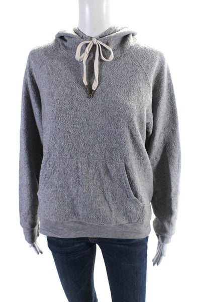 Project Social T Womens Long Sleeve Drawstring Hoodie Gray Size Medium