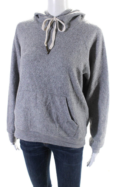 Project Social T Womens Long Sleeve Drawstring Hoodie Gray Size Medium