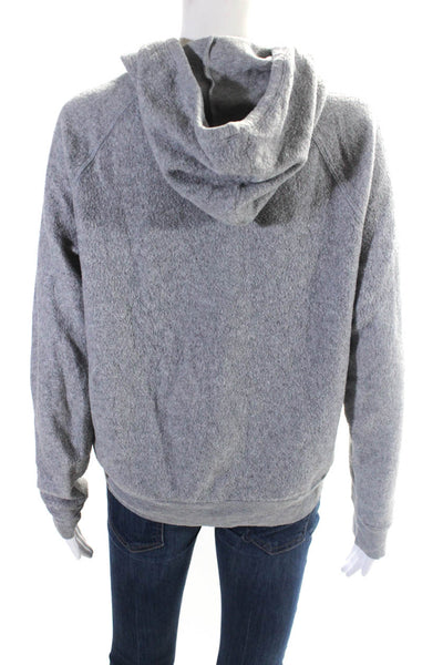 Project Social T Womens Long Sleeve Drawstring Hoodie Gray Size Medium