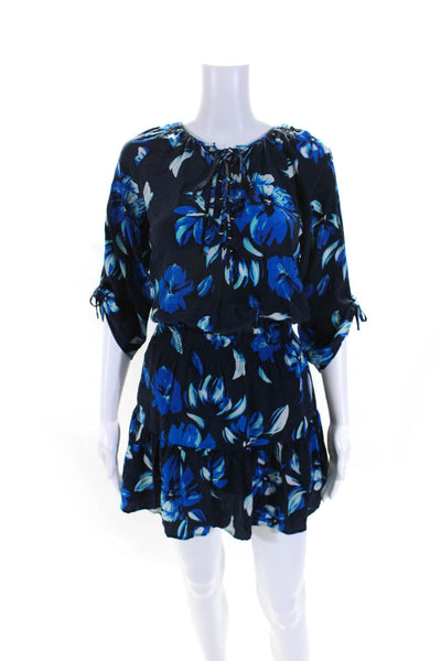 Yumi Kim Women's Long Sleeves Drop Waist Tiered Floral Mini Dress Size XS