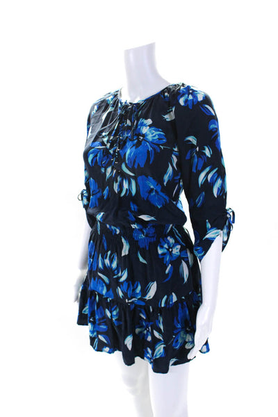 Yumi Kim Women's Long Sleeves Drop Waist Tiered Floral Mini Dress Size XS