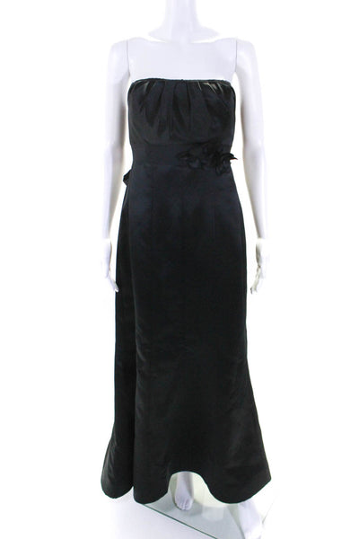 Vera Wang Women's Square Neck Embellish Empire Waist Maxi Dress Black Size 16