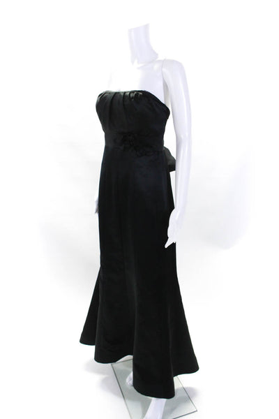 Vera Wang Women's Square Neck Embellish Empire Waist Maxi Dress Black Size 16