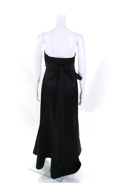 Vera Wang Women's Square Neck Embellish Empire Waist Maxi Dress Black Size 16