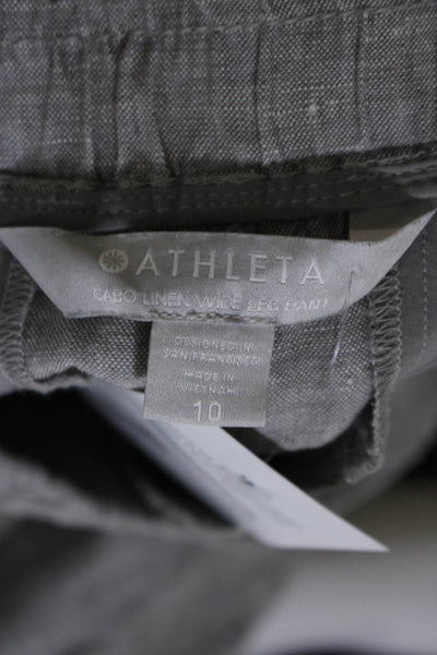 Athleta Women's Elastic Drawstring Waist Pockets Straight Leg Pant Gray Size 10