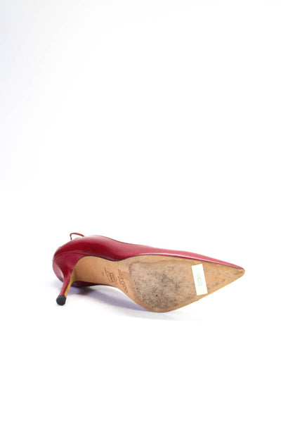 Jimmy Choo Womens Leather Pointed Toe Cutout Pumps Red Size 6